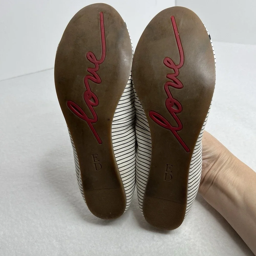 ED Ellen Degeneres Ballet Flats Love Spellout 6.5 M Y2K Boho Retro Preppy